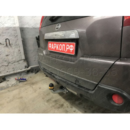 91402-A MOTODOR Фаркоп с оцинкованным шаром на Nissan X-Trail T31 2007-2015 без выреза в бампере. Тип шара: A. Нагрузки: 1500/75 кг, масса фаркопа 20 кг (без электрики 