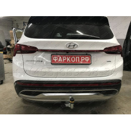 91008-A MOTODOR Фаркоп с оцинкованным шаром на Kia Sorento 2020-, Hyundai Santa Fe IV рестайлинг 2021-2023. Необходима подрезка бампера. Тип шара: A. Нагрузки: 2000/100 кг, ма