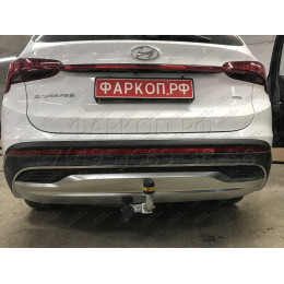 91008-A MOTODOR Фаркоп с оцинкованным шаром на Kia Sorento 2020-, Hyundai Santa Fe IV рестайлинг 2021-2023. Необходима подрезка бампера. Тип шара: A. Нагрузки: 2000/100 кг, ма
