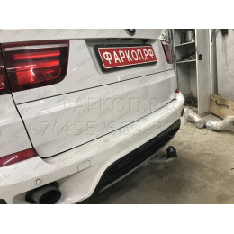 B017C GALIA Полностью оцинкованный фаркоп на BMW X5 E70 2007-2013, X5 F15 2013-2018, BMW X6 F16 2014-2019, кроме моделей с M-пакетом. Подрозетник убирается за бампер. Тип ша