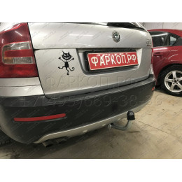 S086A GALIA Полностью оцинкованный фаркоп на Skoda Octavia II седан/универсал 2005-2013, Skoda Octavia Scout 2008-2013, в т.ч. 4WD. Подрозетник убирается за бампер. Тип шара: