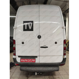 MB 04 AVTOS Фаркоп на Mercedes Sprinter фургон со ступенькой 2006-, Volkswagen Crafter фургон со ступенькой 2006-2017 без подрезки бампера. Тип шара: F. Нагрузки: 2500/100 кг, 