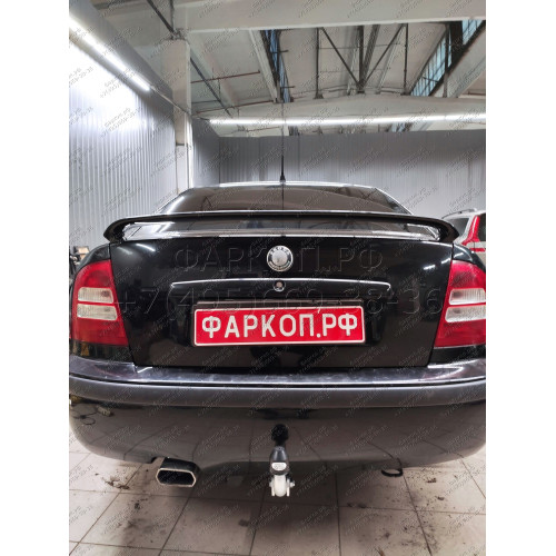 S085A GALIA Полностью оцинкованный фаркоп на Skoda Octavia I седан/универсал 1998-2004, Octavia Tour 2004-2010. Подрозетник убирается за бампер. Тип шара: A. Невидимый вырез бампера. Нагрузки: 1600/75 кг, масса фаркопа 13,32 кг