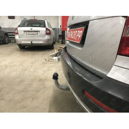 S086A GALIA Полностью оцинкованный фаркоп на Skoda Octavia II седан/универсал 2005-2013, Skoda Octavia Scout 2008-2013, в т.ч. 4WD. Подрозетник убирается за бампер. Тип шара: