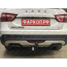 1234-A ORIS Фаркоп на Лада Веста (Lada Vesta) седан / SportWagon, включая Cross 2016-2022 без подрезки бампера. Тип шара: A. Нагрузки: 900/70 кг, масса фаркопа 14,4 кг (без 