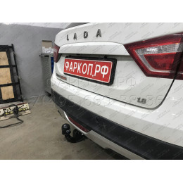 1234-A ORIS Фаркоп на Лада Веста (Lada Vesta) седан / SportWagon, включая Cross 2016-2022 без подрезки бампера. Тип шара: A. Нагрузки: 900/70 кг, масса фаркопа 14,4 кг (без 