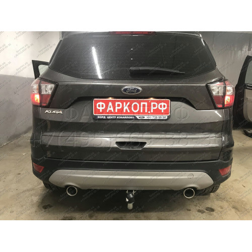 F113A GALIA Полностью оцинкованный фаркоп на Ford Kuga 2008-2013, 2013-2020. Подрозетник убирается за бампер. Тип шара: A. Без выреза бампера. Нагрузки: 2100/110 кг, масса фаркопа 16,12 кг