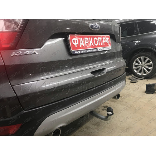 F113A GALIA Полностью оцинкованный фаркоп на Ford Kuga 2008-2013, 2013-2020. Подрозетник убирается за бампер. Тип шара: A. Без выреза бампера. Нагрузки: 2100/110 кг, масса фаркопа 16,12 кг
