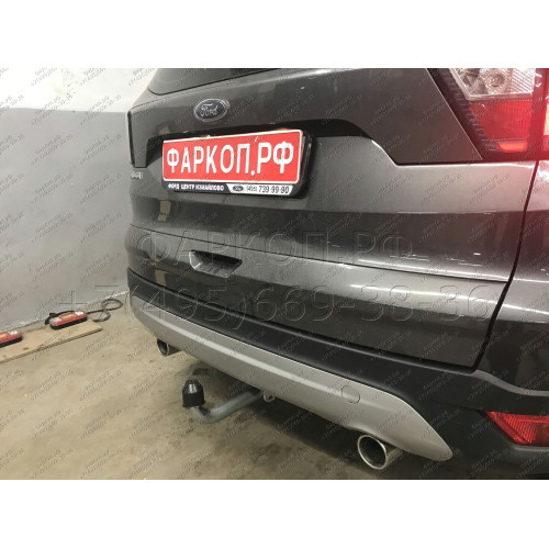 F113A GALIA Полностью оцинкованный фаркоп на Ford Kuga 2008-2013, 2013-2020. Подрозетник убирается за бампер. Тип шара: A. Без выреза бампера. Нагрузки: 2100/110 кг, масса фаркопа 16,12 кг