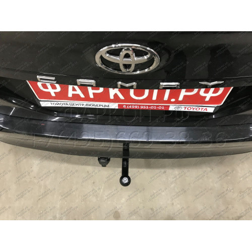 T124-A Лидер-плюс ТСУ для Toyota Camry XV70 2017-2023. Требуется подрезка бампера. Нагрузки: 900/75 кг, масса фаркопа 13 кг, требуется 1 сверление (без электрики в комплекте)