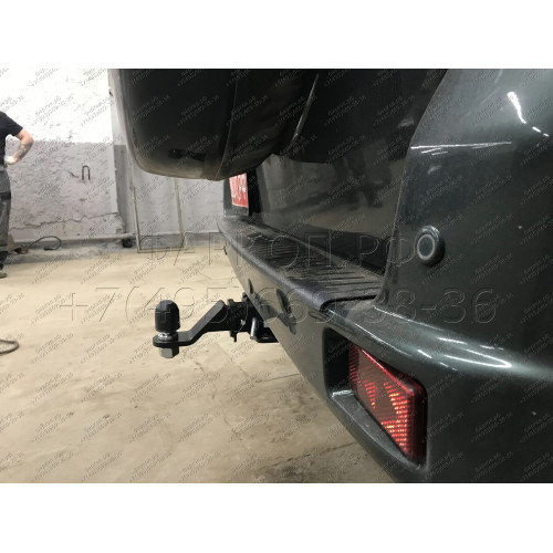FA 0855-E Бизон Фаркоп на UAZ Patriot / УАЗ Патриот 2015- без подрезки бампера. Тип шара: E (легкосъемный шар под квадрат). Нагрузки: 3000/100 кг. Не комплектуется электрикой