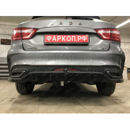 1234-A ORIS Фаркоп на Лада Веста (Lada Vesta) седан / SportWagon, включая Cross 2016-2022 без подрезки бампера. Тип шара: A. Нагрузки: 900/70 кг, масса фаркопа 14,4 кг (без 