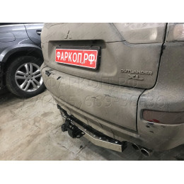 FA 0970-E(N) Бизон Фаркоп с хромированной накладкой на Mitsubishi Outlander XL 2007-2012 без подрезки бампера. Тип шара: E (легкосъемный шар под квадрат). Нагрузк