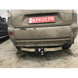 FA 0970-E(N) Бизон Фаркоп с хромированной накладкой на Mitsubishi Outlander XL 2007-2012 без подрезки бампера. Тип шара: E (легкосъемный шар под квадрат). Нагрузк