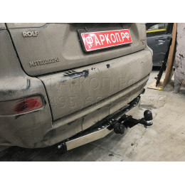 FA 0970-E(N) Бизон Фаркоп с хромированной накладкой на Mitsubishi Outlander XL 2007-2012 без подрезки бампера. Тип шара: E (легкосъемный шар под квадрат). Нагрузк