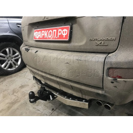 FA 0970-E(N) Бизон Фаркоп с хромированной накладкой на Mitsubishi Outlander XL 2007-2012 без подрезки бампера. Тип шара: E (легкосъемный шар под квадрат). Нагрузк
