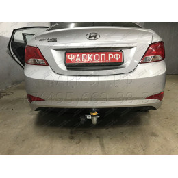 90910-A MOTODOR Фаркоп с оцинкованным шаром на Hyundai Solaris седан/хетчбек 2010-2017 (необходима подрезка бампера), Kia Rio III седан/хетчбек 2011-2017 (необходима по