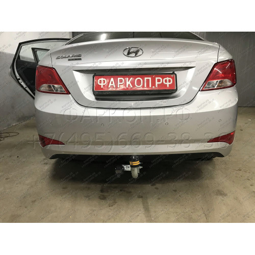 90910-A MOTODOR Фаркоп с оцинкованным шаром на Hyundai Solaris седан/хетчбек 2010-2017 (необходима подрезка бампера), Kia Rio III седан/хетчбек 2011-2017 (необходима подрезка бампера). Тип шара: A. Нагрузки 1200/75 кг, масса фаркопа 15,7 кг (без электрики