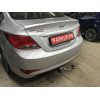 90910-A MOTODOR Фаркоп с оцинкованным шаром на Hyundai Solaris седан/хетчбек 2010-2017 (необходима подрезка бампера), Kia Rio III седан/хетчбек 2011-2017 (необходима подрезка бампера). Тип шара: A. Нагрузки 1200/75 кг, масса фаркопа 15,7 кг (без электрики