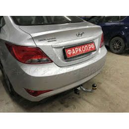 90910-A MOTODOR Фаркоп с оцинкованным шаром на Hyundai Solaris седан/хетчбек 2010-2017 (необходима подрезка бампера), Kia Rio III седан/хетчбек 2011-2017 (необходима по