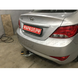 90910-A MOTODOR Фаркоп с оцинкованным шаром на Hyundai Solaris седан/хетчбек 2010-2017 (необходима подрезка бампера), Kia Rio III седан/хетчбек 2011-2017 (необходима по