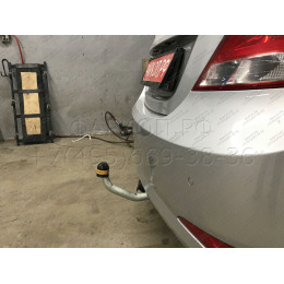 90910-A MOTODOR Фаркоп с оцинкованным шаром на Hyundai Solaris седан/хетчбек 2010-2017 (необходима подрезка бампера), Kia Rio III седан/хетчбек 2011-2017 (необходима по