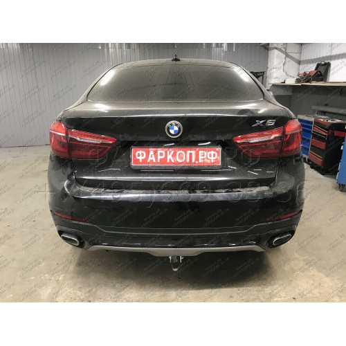B017C GALIA Полностью оцинкованный фаркоп на BMW X5 E70 2007-2013, X5 F15 2013-2018, BMW X6 F16 2014-2019, кроме моделей с M-пакетом. Подрозетник убирается за бампер. Тип шара: C (горизонтальный съемный). Невидимый вырез бампера. Нагрузки: 3500/140 кг, ма