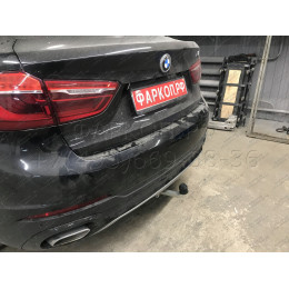 B017C GALIA Полностью оцинкованный фаркоп на BMW X5 E70 2007-2013, X5 F15 2013-2018, BMW X6 F16 2014-2019, кроме моделей с M-пакетом. Подрозетник убирается за бампер. Тип ша