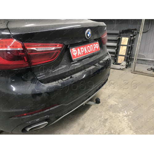 B017C GALIA Полностью оцинкованный фаркоп на BMW X5 E70 2007-2013, X5 F15 2013-2018, BMW X6 F16 2014-2019, кроме моделей с M-пакетом. Подрозетник убирается за бампер. Тип шара: C (горизонтальный съемный). Невидимый вырез бампера. Нагрузки: 3500/140 кг, ма
