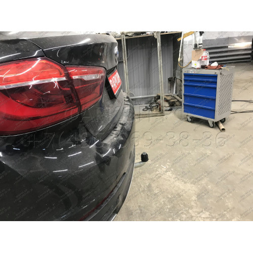 B017C GALIA Полностью оцинкованный фаркоп на BMW X5 E70 2007-2013, X5 F15 2013-2018, BMW X6 F16 2014-2019, кроме моделей с M-пакетом. Подрозетник убирается за бампер. Тип шара: C (горизонтальный съемный). Невидимый вырез бампера. Нагрузки: 3500/140 кг, ма
