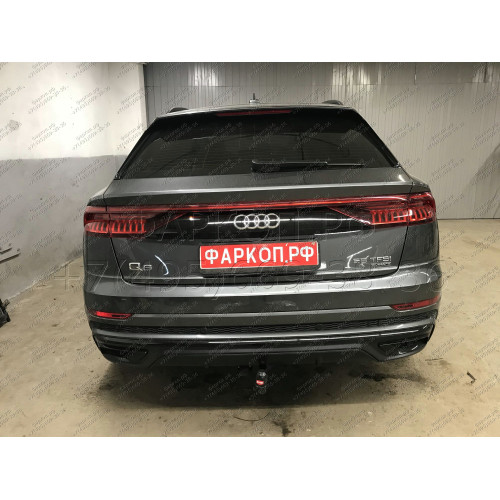 VW96Q WITTER Фаркоп на Volkswagen Touareg 2018-, Audi Q8 2018-, Audi SQ8 2020-, Porsche Cayenne 2017-, Porsche Cayenne Coupe 2019-. Съемное вертикальное крепление шара (на ключе). Невидимый вырез в бампере. Нагрузки 3500/191 кг