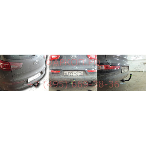 K112-A Лидер-плюс ТСУ для Kia Sportage 2010-2015, Hyundai ix35 2010-2015 без снятия и выреза бампера. Нагрузки: 1500/75 кг, масса фаркопа 17,52 кг (без электрики в комплекте)