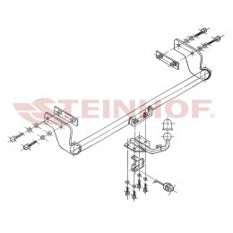 M-096 STEINHOF Фаркоп на Mercedes A-Class w168 1997-2004. Требуется подрезка бампера. Тип шара: H (сварное крепление шара). Нагрузки: 1000/50 кг, масса фаркопа 14,6 кг (б