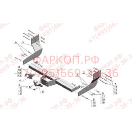 MB 04 AVTOS Фаркоп на Mercedes Sprinter фургон со ступенькой 2006-, Volkswagen Crafter фургон со ступенькой 2006-2017 без подрезки бампера. Тип шара: F. Нагрузки: 2500/100 кг, 