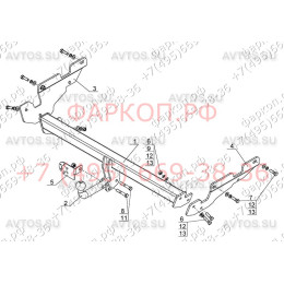 MZ 03 AVTOS Фаркоп на Mazda 6 седан 2012-2022. Необходима подрезка бампера. Тип шара: A. Нагрузки: 1750/75 кг, масса фаркопа 21 кг (без электрики в комплекте)
