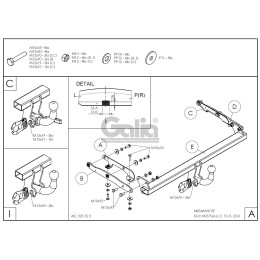 N057C GALIA Полностью оцинкованный фаркоп на Nissan Note 2013-2020. Тип шара: C (горизонтальный съемный). Невидимый вырез бампера. Нагрузки: 1000/50 кг, масса ф
