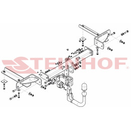 O-104 STEINHOF Фаркоп на Opel Astra IV J GTC 10/2011-2018. Требуется подрезка бампера. Тип шара: AV (вертикальное быстросъемное крепление шара на ключе). Нагрузки: