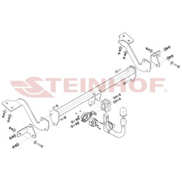O-158 STEINHOF Фаркоп на Peugeot Partner II L1 4380 мм, включая Tepee 2008-2018, Citroen Berlingo II L1 4380 мм 2008-2018, Peugeot Partner III L1 2018-, Peugeot Rifter L1 4403 мм 2018-, Citroen Berlingo III L1 4403 мм 2018-, Toyota 