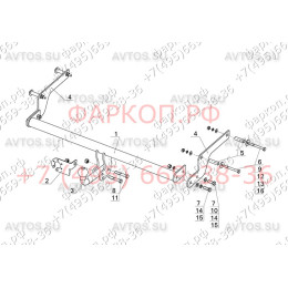 RN 12 AVTOS Фаркоп на Renault Logan седан 2005-2014, Dacia Logan седан 2005-2014 без подрезки бампера. Тип шара: A. Нагрузки: 1200/75 кг, масса фаркопа 11,5 кг (без электрики 