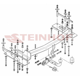 S-452 STEINHOF Фаркоп на SsangYong Kyron 2005-2016. Требуется подрезка бампера. Тип шара: A. Нагрузки: 2300/100 кг, масса фаркопа 26,5 кг (без электрики в комплекте)