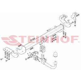 S-469 STEINHOF Фаркоп на SsangYong Actyon 2011-2015 без снятия и подрезки бампера. Тип шара: AV (вертикальное быстросъемное крепление шара на ключе). Нагрузки: 24