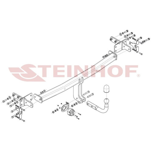 S-496 STEINHOF Фаркоп на KGM Tivoli 2WD/4WD 2023- без подрезки бампера. Тип шара: A. Нагрузки: 2000/90 кг (без электрики в комплекте)