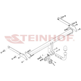 T-178 STEINHOF Фаркоп на Toyota Prius 2015-2022. Требуется подрезка бампера. Тип шара: A. Нагрузки: 910/75 кг, масса фаркопа 15,15 кг (без электрики в комплекте)
