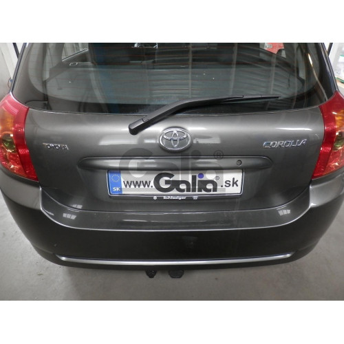 T067C GALIA Полностью оцинкованный фаркоп на Toyota Corolla хетчбек 3/5 дверей 2002-2007. Тип шара: C (горизонтальный съемный). Невидимый вырез бампера. Нагрузки: 1300/75 кг, масса фаркопа 14,87 кг