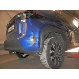 T079A GALIA Полностью оцинкованный фаркоп на Toyota Yaris Cross 2021-, Lexus LBX 2024-. Тип шара: A. Невидимый вырез бампера. Нагрузки: 1400/75 кг, масса фаркопа 15,02 кг