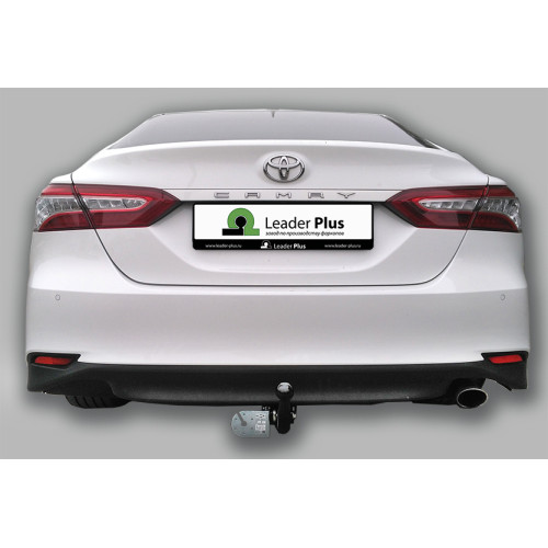 T124-A Лидер-плюс ТСУ для Toyota Camry XV70 2017-2023. Требуется подрезка бампера. Нагрузки: 900/75 кг, масса фаркопа 13 кг, требуется 1 сверление (без электрики в комплекте)