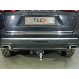 TCU00297 ТСС Фаркоп на Exeed VX 2021-. Требуется подрезка бампера. Тип шара: E (шаровый узел под американский квадрат). Нагрузки: 1800/100 кг