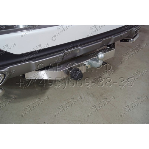 TCU00319 ТСС Фаркоп оцинкованный на GAC GS8 4WD 2019-2023 с накладкой с надписью GAC. Тип шара: F. Нагрузки: 1250/75 кг