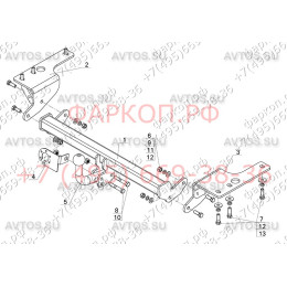 TY 37 AVTOS Фаркоп на Toyota Corolla седан 2013-2019 требуется подрезка бампера. Тип шара: A. Нагрузки: 1250/75 кг, масса фаркопа 15,5 кг (без электрики в комплекте)