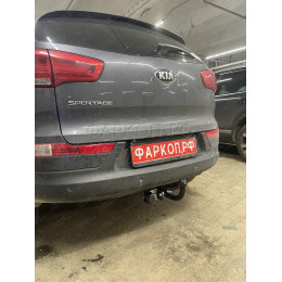 K112-A Лидер-плюс ТСУ для Kia Sportage 2010-2015, Hyundai ix35 2010-2015 без снятия и выреза бампера. Нагрузки: 1500/75 кг, масса фаркопа 17,52 кг (без электрики в комплект